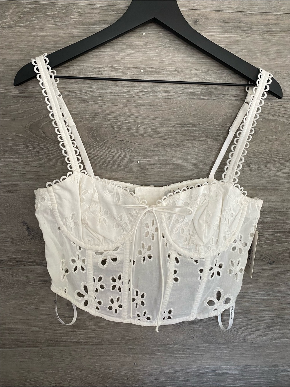 For Love & Lemons Sammie Crop Top White Eyelet